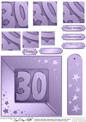 30th Metallic Age Quick Card with Twisted Pyramage
