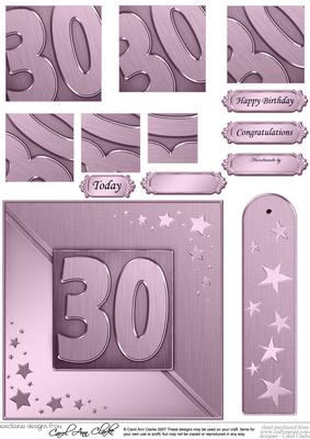 30th Metallic Age Quick Card with Twisted Pyramage