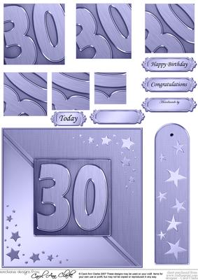 30th Metallic Age Quick Card with Twisted Pyramage