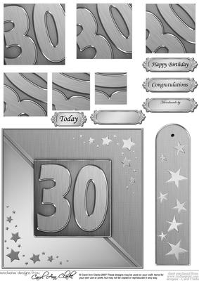 30th Metallic Age Quick Card with Twisted Pyramage