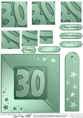 30th Metallic Age Quick Card with Twisted Pyramage
