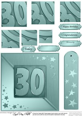 30th Metallic Age Quick Card with Twisted Pyramage