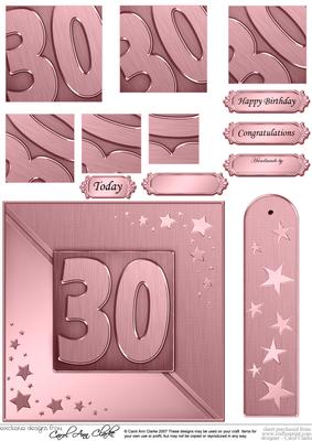 30th Metallic Age Quick Card with Twisted Pyramage