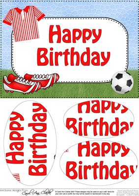 A5 Birthday Football Oval Pyramage Topper