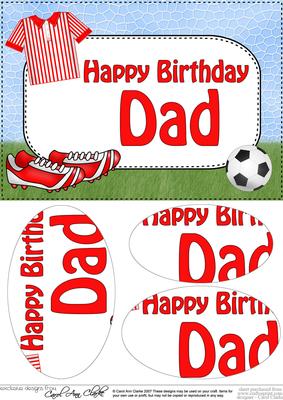 A5 Birthday Dad Football Oval Pyramage Topper