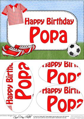 A5 Birthday Popa Football Oval Pyramage Topper