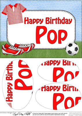 A5 Birthday Pop Football Oval Pyramage Topper