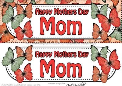 Large Dl Mothers Day Mom Butterflies 3D Decoupage