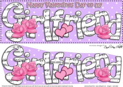 Lge Dl Valentine Girlfriend Hearts & Roses 3D Decoupage