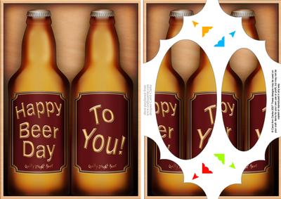 A5 Birthday Beer Gift Set Scallop Corners and Pyramage