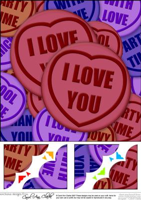 8 x 8 I Love You Sweet Heart Scalloped Corner Topper