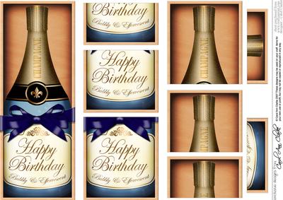 Dl Birthday Champers in a Box with Top & Bottom Stacker