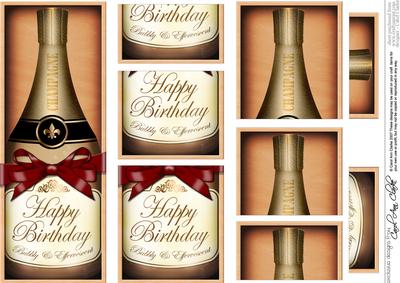 Dl Birthday Champers in a Box with Top & Bottom Stacker