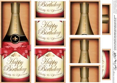 Dl Birthday Champers in a Box with Top & Bottom Stacker