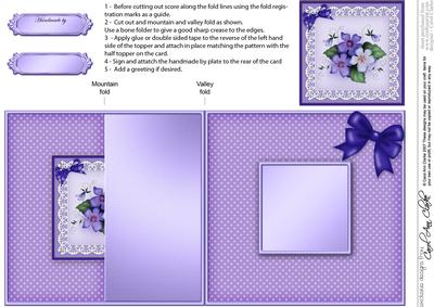 Pretty Viola No-hole Fold Back Card