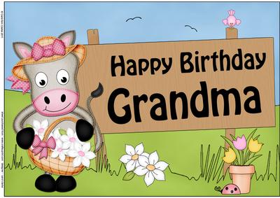 A4 Gigi Horse Birthday Grandma Topper