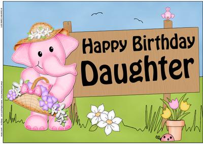 A4 Lola Elephant Birthday Daughter Topper