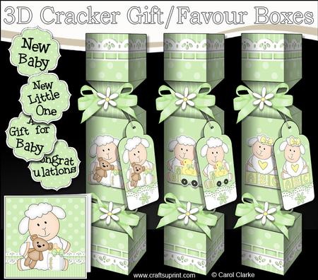 3D New Baby Cracker Gift Favour Boxes