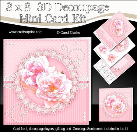 8x8 Roses & Lace a Touch of Elegance Mini Kit 3D Decoupage