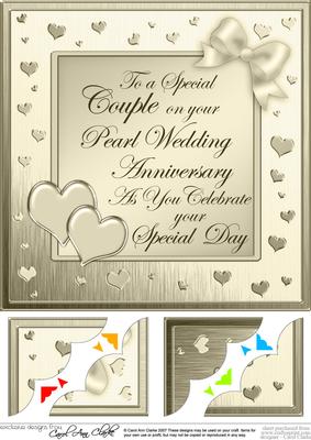 8x8 Pearl Wedding Anniversary Scalloped Corner