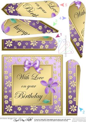 Floral Elegance Birthday Fan Pyramage Topper