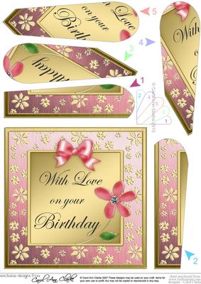 Floral Elegance Birthday Fan Pyramage Topper