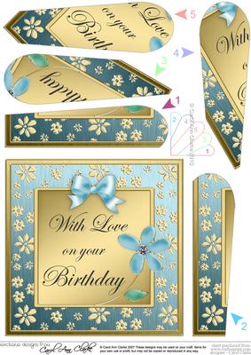 Floral Elegance Birthday Fan Pyramage Topper