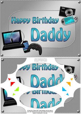 A5 Birthday Daddy Gadgets N Gizmos Scallop Corner & Pyramage