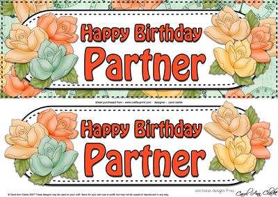Large Dl Birthday Roses Partner 3D Decoupage
