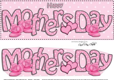 Large Dl Mothers Day Hearts & Roses 3D Decoupage