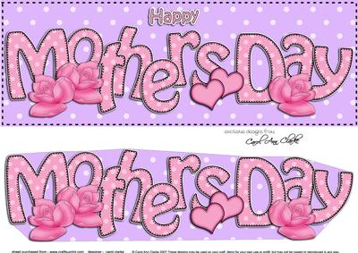 Large Dl Mothers Day Hearts & Roses 3D Decoupage