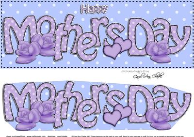 Large Dl Mothers Day Hearts & Roses 3D Decoupage