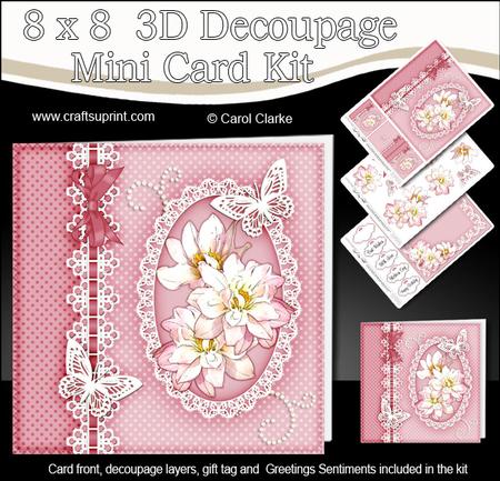8x8 Flowers & Lace a Touch of Elegance Mini Kit 3D Decoupage