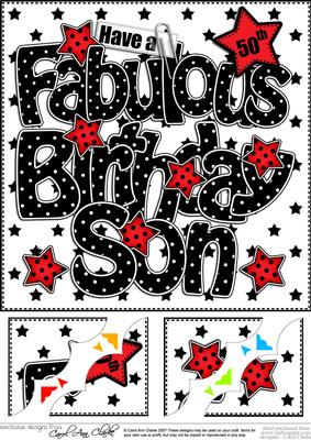8 x 8 50th Birthday Son Scalloped Corner Topper