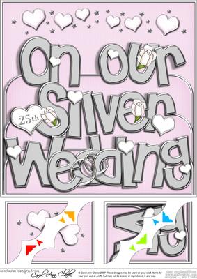 8 x 8 Our Silver Wedding Scalloped Corner Topper