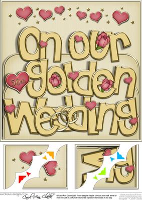 8 x 8 Our Golden Wedding Scalloped Corner Topper
