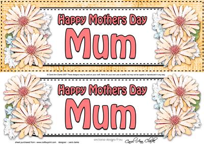 Large Dl Mothers Day Mum Daisies Floral 3D Decoupage