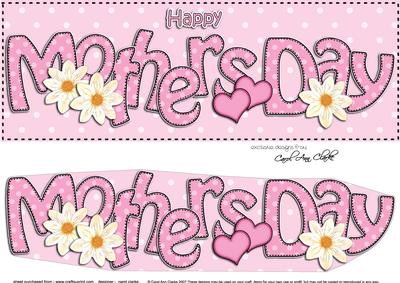 Large Dl Mothers Day Hearts & Flowers 3D Decoupage