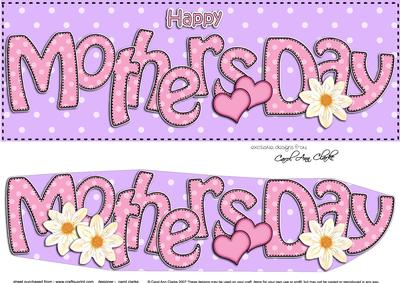 Large Dl Mothers Day Hearts & Flowers 3D Decoupage