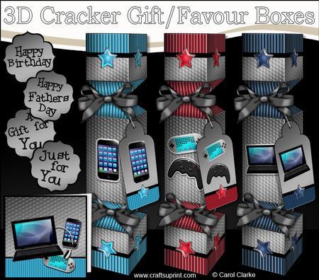 3D Gadgets N Gizmos Cracker Gift Favour Boxes