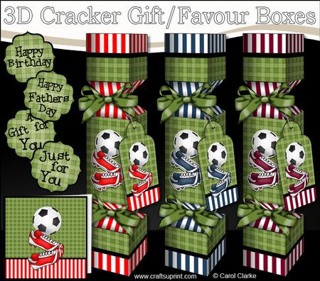3D Football Cracker Gift Favour Boxes