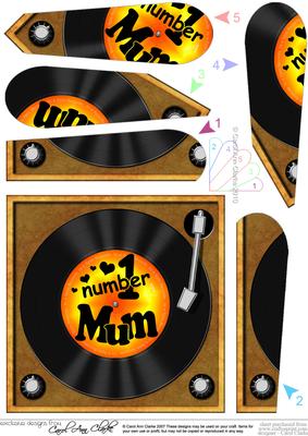 Number 1 Mum Record Fan Pyramage Topper