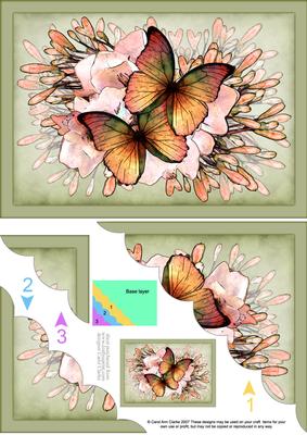 A5 Butterflies & Flowers Scallop Corner Side Stacker