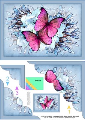 A5 Butterflies & Flowers Scallop Corner Side Stacker