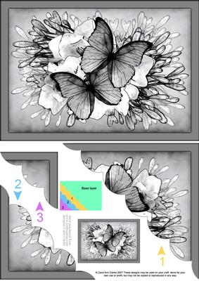 A5 Butterflies & Flowers Scallop Corner Side Stacker
