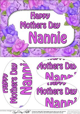 A5 Mothers Day Nannie Time for Roses Oval Pyramage