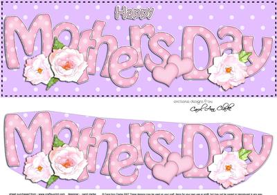 Large Dl Mothers Day Hearts & Roses 3D Decoupage