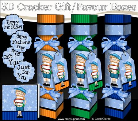 3D Boyz Schoolboy Zeke Cracker Gift Favour Boxes
