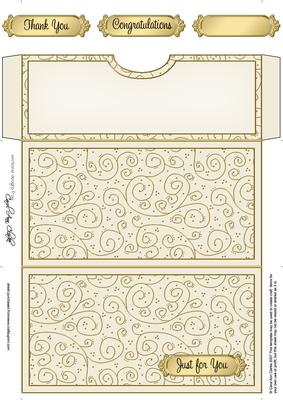 Cream & Gold Swirls Money or Gift Wallet Card