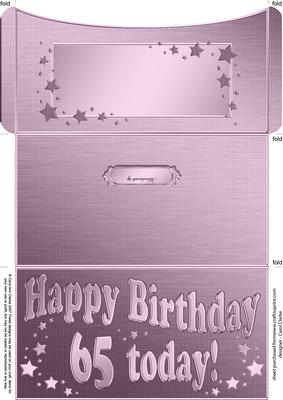65th Birthday Metallic Age Money or Gift Wallet Card